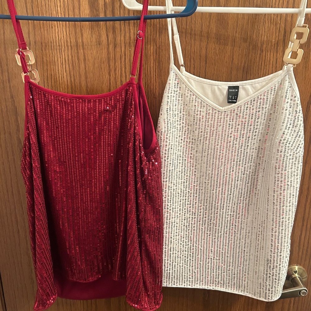 Two sequin tank tops